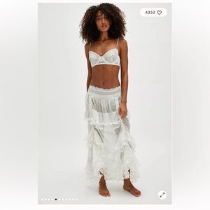 NWOT Free People Forever Young Sheer Lace Maxi Skirt